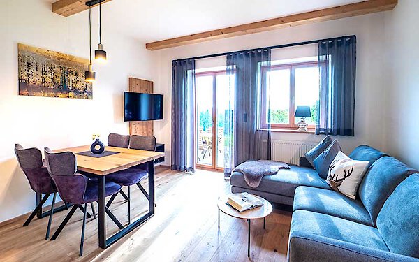 Wohnzimmer der Fewo Woidnestl in Wegscheid